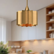 Alora Mood Plisse 1-Light 11in Pendant | Vintage Aged Gold Metal | Kitchen Island & Dining Room Pendant | Model PD528412AG