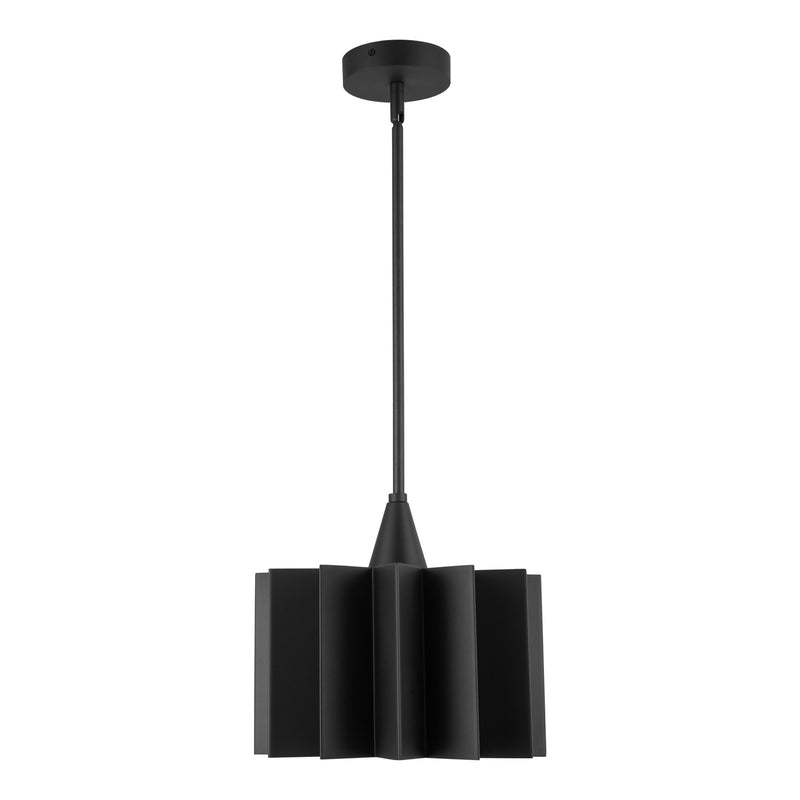 Kuzco Plisse 11in 1-Light Pendant | Matte Black Metal | Dining Room & Entryway | 11.12 x 11.62 in | Model PD528412MB