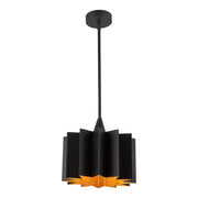 Kuzco Plisse 11in 1-Light Pendant | Matte Black Metal | Dining Room & Entryway | 11.12 x 11.62 in | Model PD528412MB