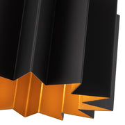 Kuzco Plisse 11in 1-Light Pendant | Matte Black Metal | Dining Room & Entryway | 11.12 x 11.62 in | Model PD528412MB