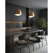 Alora Mood Kenji 16in 1-Light Pendant | Japandi Aged Gold Metal and Opal Glass | Kitchen Island & Dining Room Pendant | 60W E26 | Model PD529116AGOP