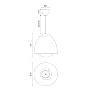 Kuzco Kenji 16in 1-Light Pendant | Matte Black and Opal Glass | Japandi Style | Kitchen Island & Dining Room | 16 in H | Model PD529116MBOP