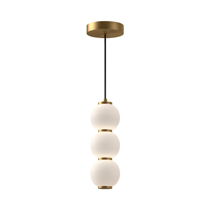 Kuzco Bijou 6in 1-Light LED Pendant | Aged Gold and Opal Matte Glass | Kitchen Island & Dining Room | 19.75 x 6.38 in | Model PD530313AGOP