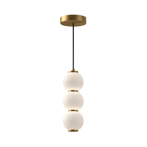 Kuzco Bijou 6in 1-Light LED Pendant | Aged Gold and Opal Matte Glass | Kitchen Island & Dining Room | 19.75 x 6.38 in | Model PD530313AGOP
