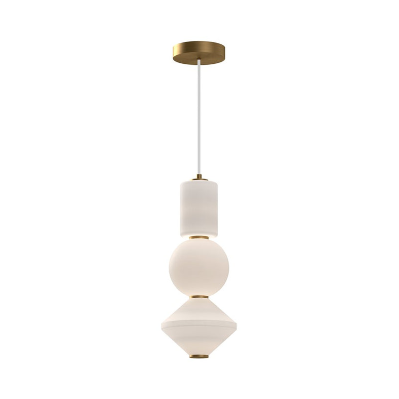 Kuzco Bijou 8"LED Pendant, Aged Gold/Opal Matte Glass - PD530341AGOP-UNV