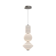 Alora Mood Bijou 8in 1-Light LED Pendant | Modern Brushed Nickel and Opal Matte Glass | Kitchen Island & Dining Room | Model PD530341BNOP