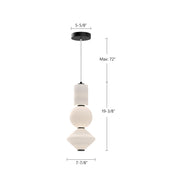 Alora Mood Bijou 8in 1-Light LED Pendant | Modern Brushed Nickel and Opal Matte Glass | Kitchen Island & Dining Room | Model PD530341BNOP