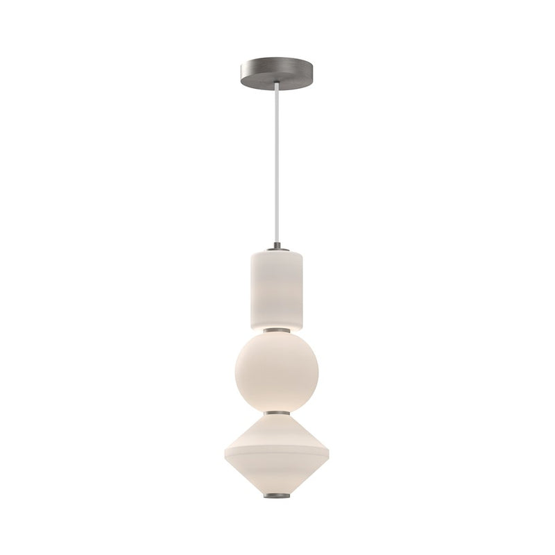 Kuzco Bijou 8"LED Pendant, Brushed Nickel/Opal Matte Glass - PD530341BNOP-UNV