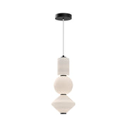 Alora Mood Bijou 8" LED Pendant, Black/Opal Glass/Opal Glass - PD530341MBOP-UNV
