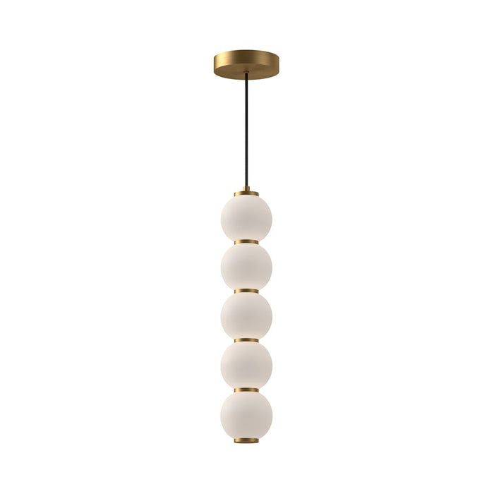 Alora Mood Bijou 5" LED Pendant, Aged Gold/Opal/Opal