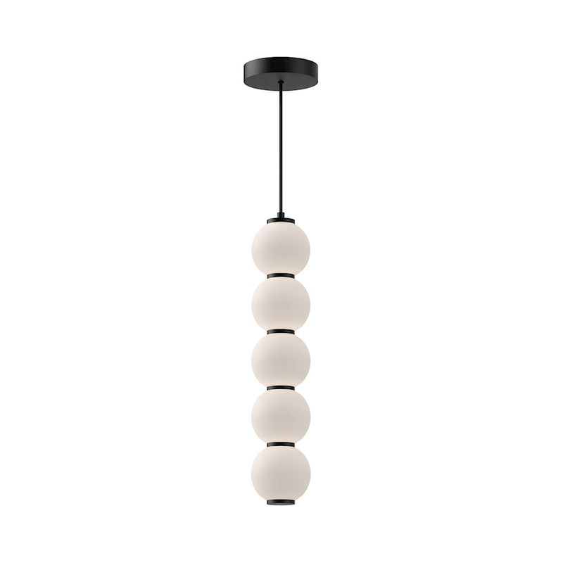 Kuzco Bijou 5in 1-Light LED Pendant | Modern Matte Black and Opal Glass | Kitchen Island & Dining Room | 1700lm 3000K 90CRI | Model PD531515MBOP