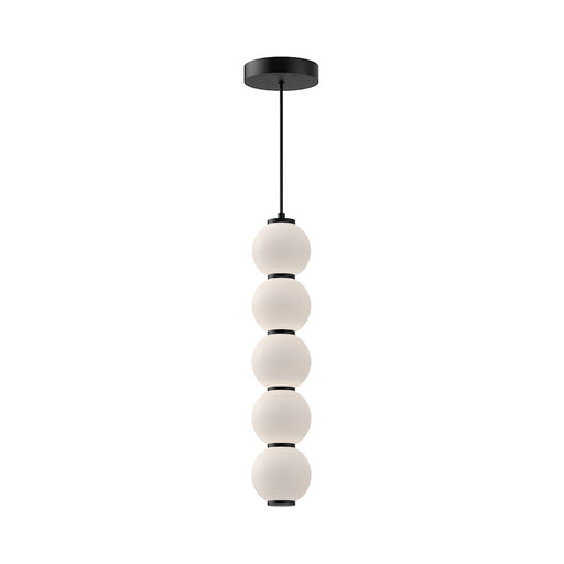 Kuzco Bijou 5in 1-Light LED Pendant | Modern Matte Black and Opal Glass | Kitchen Island & Dining Room | 1700lm 3000K 90CRI | Model PD531515MBOP