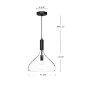 Alora Mood Belleview 12in 1-Light Pendant | Modern Brushed Nickel and Clear Glass | Kitchen Island & Dining Room | Model PD532312BNCL