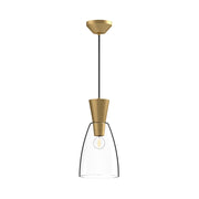 Kuzco Arlo 7in 1-Light Pendant | Brushed Gold and Clear Glass | Entryway & Dining Room | 14in H | Model PD534007BGCL