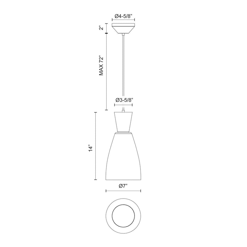 Kuzco Arlo 7in 1-Light Pendant | Brushed Gold and Clear Glass | Entryway & Dining Room | 14in H | Model PD534007BGCL