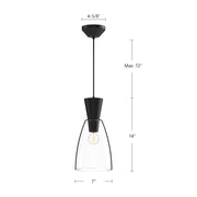 Kuzco Arlo 7in 1-Light Pendant | Brushed Gold and Clear Glass | Entryway & Dining Room | 14in H | Model PD534007BGCL