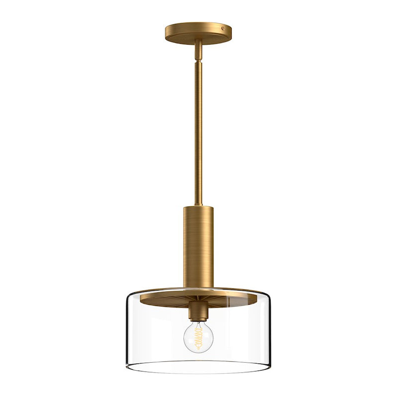 Kuzco Royale 10in 1-Light Pendant | Aged Gold and Clear Glass | Kitchen Island & Dining Room | 10 x 10 x 11.62 in | Model PD535010AGCL