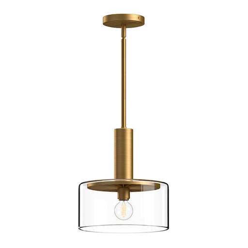 Kuzco Royale 10in 1-Light Pendant | Aged Gold and Clear Glass | Kitchen Island & Dining Room | 10 x 10 x 11.62 in | Model PD535010AGCL
