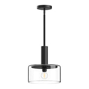 Kuzco Royale 10in 1-Light Pendant | Artisan Matte Black and Clear Glass Sunburst | Dining Room & Entryway | 11.62 x 10 in | Model PD535010MBCL