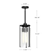 Alora Mood Belmont 3-Light 7in Pendant | Aged Gold and Clear Water Glass | Dining Room & Kitchen Island | 16.75 x 7.38 in | Model PD536107AGWC