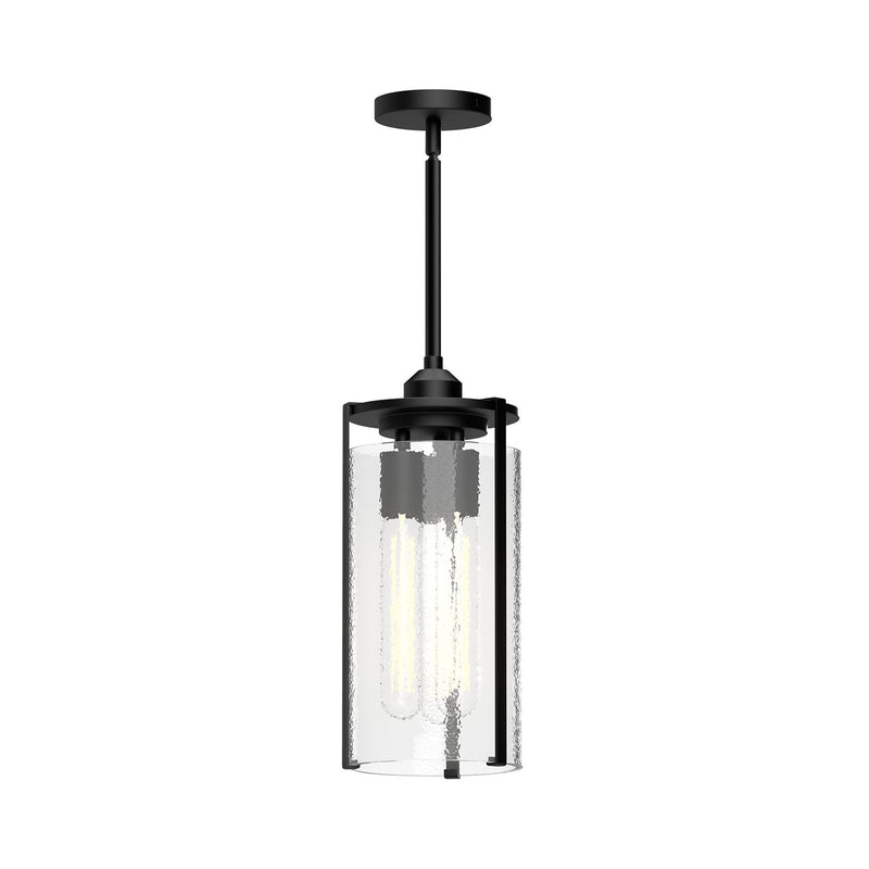 Kuzco Belmont 7in 3-Light Pendant | Clear Water Glass and Matte Black Metal | Kitchen Island & Dining Room | 16.75 x 7.38 in | Model PD536107MBWC