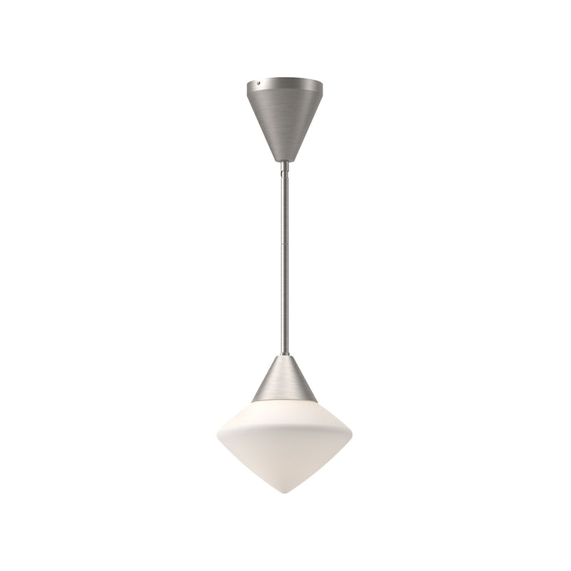 Kuzco Nora 8in 1-Light Pendant | Modern Brushed Nickel and Opal Matte Glass | Kitchen Island & Dining Room | 60W E26 | Model PD537508BNOP