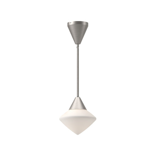 Kuzco Nora 8in 1-Light Pendant | Modern Brushed Nickel and Opal Matte Glass | Kitchen Island & Dining Room | 60W E26 | Model PD537508BNOP
