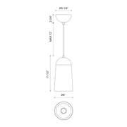 Kuzco Emil 6in 1-Light Pendant | Matte Black and Walnut Wood with Clear Glass | Kitchen Island & Dining Room | 11.5 x 6 in | Model PD542207MBWT