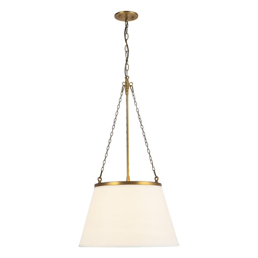 Kuzco Speakeasy 18in 1-Light Pendant | Vintage Aged Gold and White Linen | Dining Room & Living Room | 32.5 x 18 in | Model PD544517AGWL