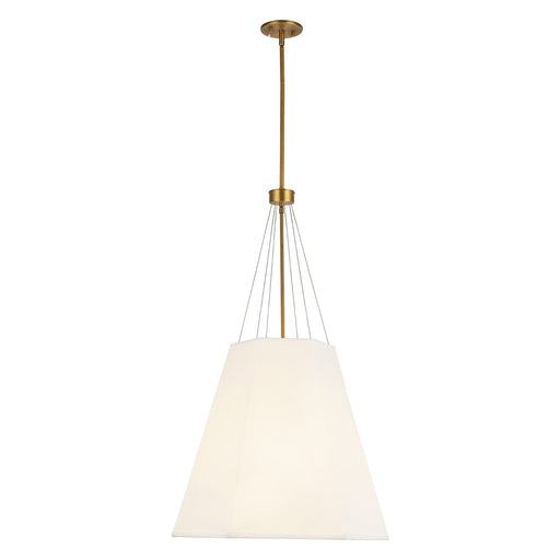 Kuzco Manila 22in 3-Light Pendant | Geometric Aged Gold and White Linen | Dining Room & Living Room | 22.5 x 19.5 x 37.88 in | Model PD545622AGWL