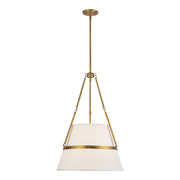 Kuzco Oliver 18in 1-Light Pendant | Aged Gold and White Linen | Dining Room & Kitchen Island | 28 x 18 in | Model PD546719AGWL