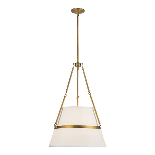 Kuzco Oliver 18in 1-Light Pendant | Aged Gold and White Linen | Dining Room & Kitchen Island | 28 x 18 in | Model PD546719AGWL