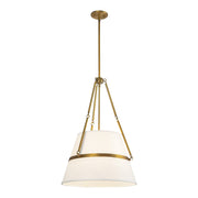 Kuzco Oliver 18in 1-Light Pendant | Aged Gold and White Linen | Dining Room & Kitchen Island | 28 x 18 in | Model PD546719AGWL