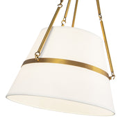 Kuzco Oliver 18in 1-Light Pendant | Aged Gold and White Linen | Dining Room & Kitchen Island | 28 x 18 in | Model PD546719AGWL