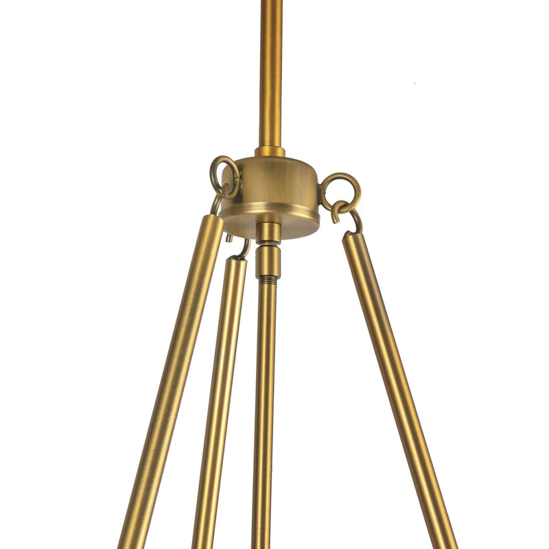 Kuzco Oliver 18in 1-Light Pendant | Aged Gold and White Linen | Dining Room & Kitchen Island | 28 x 18 in | Model PD546719AGWL