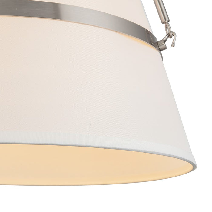 Kuzco Oliver 18" Brushed Nickel Dim, Brushed Nickel/White Linen