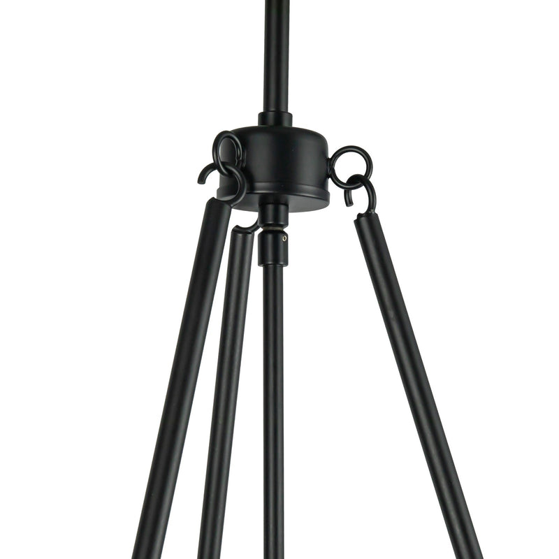 Kuzco Oliver 18in 1-Light Pendant | Industrial Matte Black and White Linen Shade | Kitchen Island & Dining Room | 28.25 x 18 in | Model PD546719MBWL