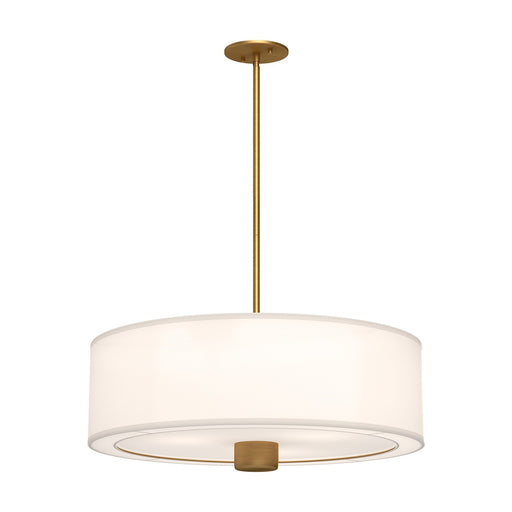Kuzco Theo 24in 3-Light Pendant | Traditional Aged Gold and White Linen | Dining Room & Kitchen Island | 24.12 x 10.88 in | Model PD547924AGWL