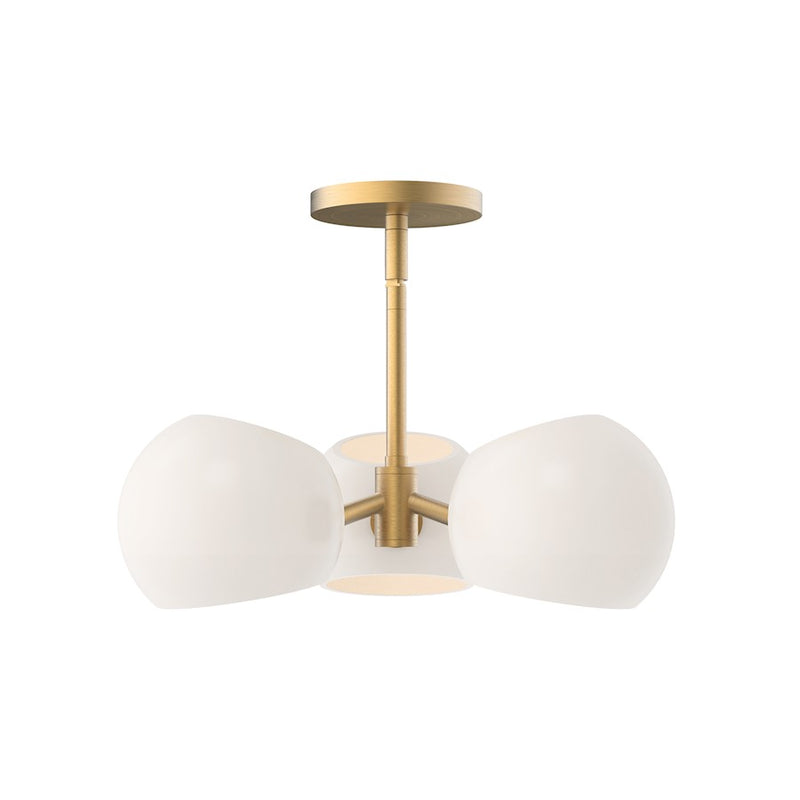 Kuzco Willow 16in 3-Light Pendant | Brushed Gold and Opal Matte Glass | Kitchen Island & Dining Room | 16 x 5 in | Model PD548315BGOP