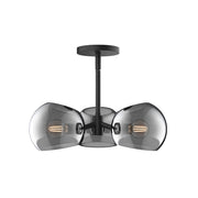 Alora Mood Willow 3-Light 16in Pendant | Matte Black Smoked Glass | Kitchen Island & Dining Room | 5 x 16 in | Model PD548315MBSM