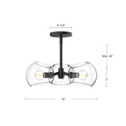 Alora Mood Willow 3-Light 16in Pendant | Matte Black Smoked Glass | Kitchen Island & Dining Room | 5 x 16 in | Model PD548315MBSM