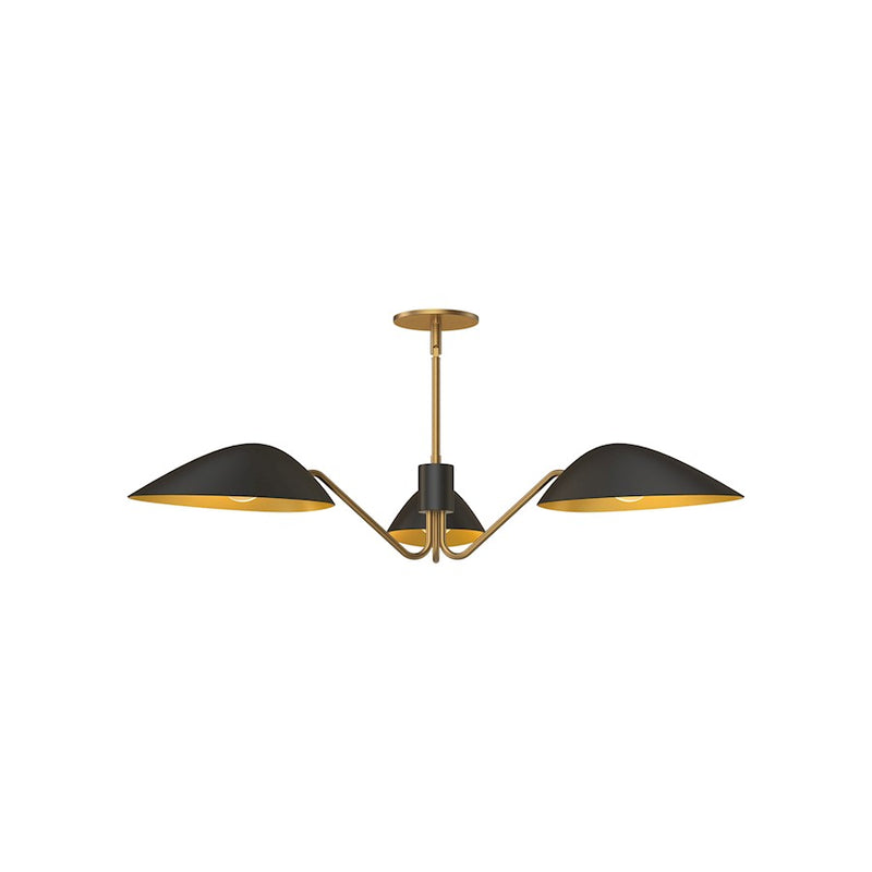 Kuzco Oscar 36in 3-Light Pendant | Modern Aged Gold and Matte Black | Dining Room & Living Room | 35.62 x 8 x 6 in | Model PD550336MBAG