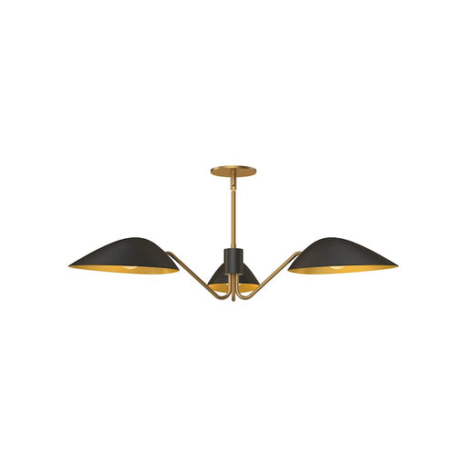 Kuzco Oscar 36in 3-Light Pendant | Modern Aged Gold and Matte Black | Dining Room & Living Room | 35.62 x 8 x 6 in | Model PD550336MBAG