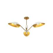 Alora Mood Oscar 36in 3-Light Pendant | Modern Aged Gold and White Teardrop Shades | Dining Room & Kitchen Island | Model PD550336WHAG