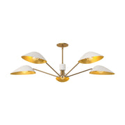 Kuzco Oscar 46in 5-Light Pendant | Modern Aged Gold and White Metal | Dining Room & Kitchen Island | 46 x 8 x 5 in | Model PD550545WHAG