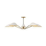 Kuzco Oscar 46in 5-Light Pendant | Modern Aged Gold and White Metal | Dining Room & Kitchen Island | 46 x 8 x 5 in | Model PD550545WHAG