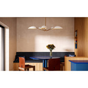 Kuzco Oscar 46in 5-Light Pendant | Modern Aged Gold and White Metal | Dining Room & Kitchen Island | 46 x 8 x 5 in | Model PD550545WHAG