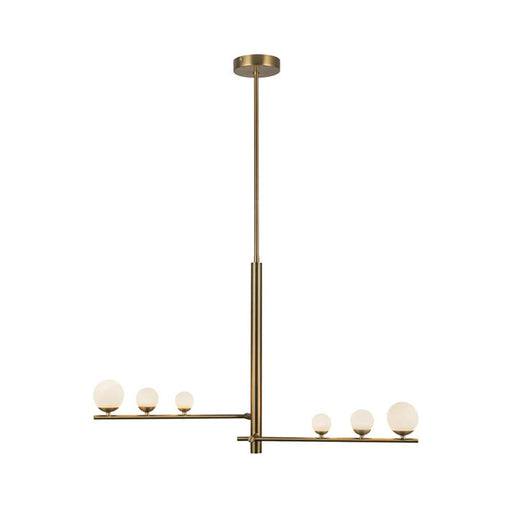 Kuzco Juniper 2-Head LED Pendant | Modern Brushed Gold Steel and Opal Glass | Kitchen Island & Dining Room | Model PD55520-BG-OP