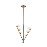 Kuzco Juniper 2-Head LED Pendant | Modern Brushed Gold Steel and Opal Glass | Kitchen Island & Dining Room | Model PD55520-BG-OP
