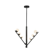 Kuzco Juniper 2-Head LED Pendant | Modern Black Steel and Opal Glass | Kitchen Island & Dining Room | 9.62 x 9.62 x 20 in | Model PD55520-BK-OP